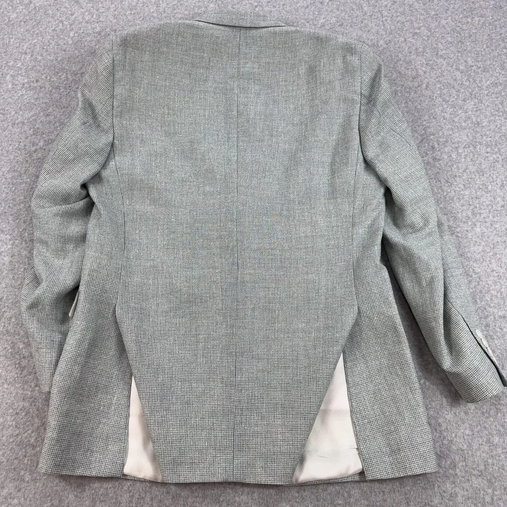 Jos A Bank Blazer Mens 41L Gray Linen Wool Sport Coat Jacket Tailored Fit Office
